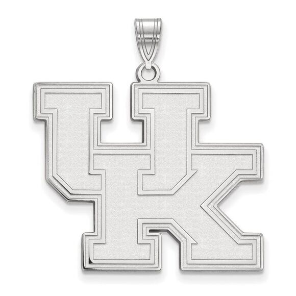 14k White Gold U. of Kentucky XL 'UK' Pendant